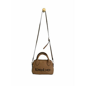 bebe Small Tan Satchel Crossbody Black Logo